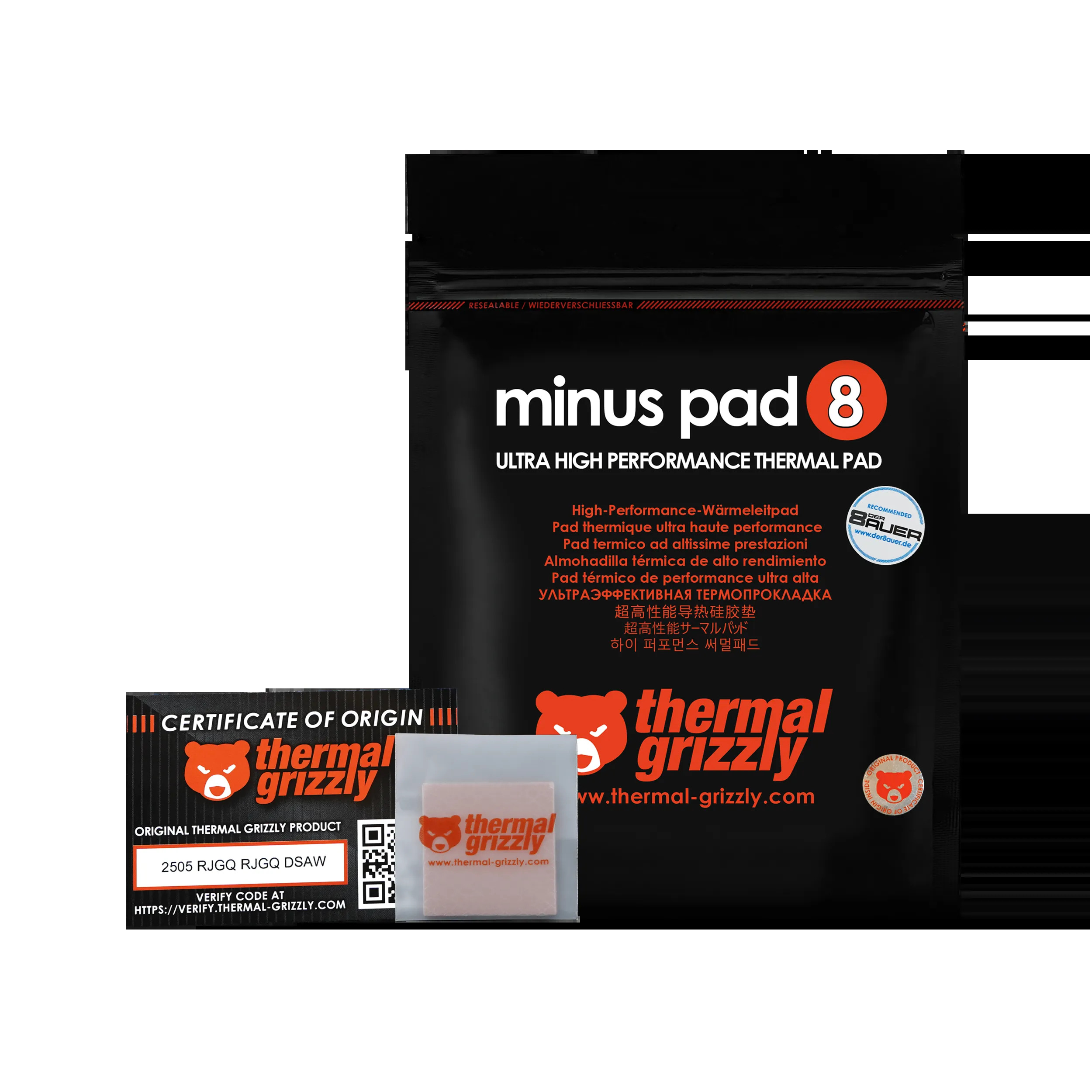 Thermopad Thermal Grizzly Minus Pad 8 - 30 x 30 x 1,5mm