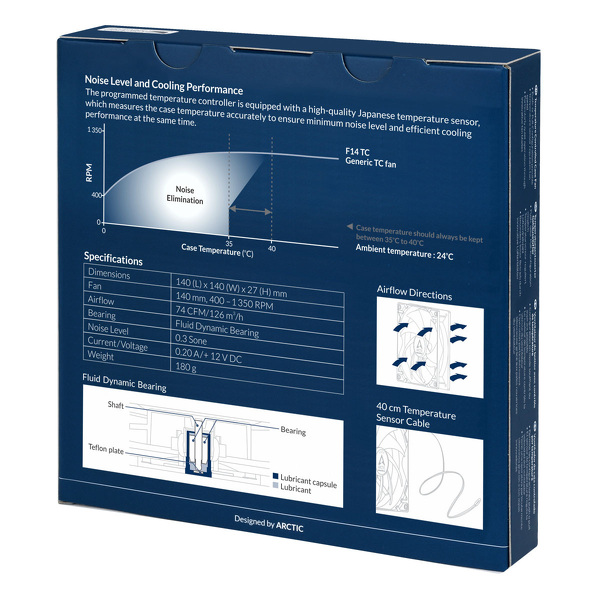 Zdjęcie produktu: Wentylator Arctic F14 TC 140mm Zdjęcie produktu: Wentylator Arctic F14 TC 140mm
