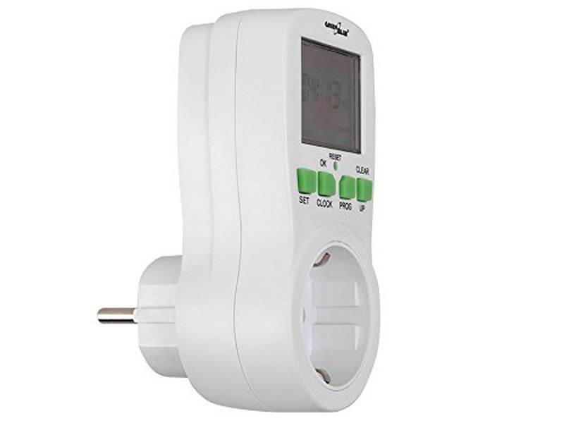 Zdjęcie produktu: Włącznik czasowy GreenBlue GB107G, cyfrowy timer, 16 programów, max 240 programów, niemieckie gniazdo i wtyk