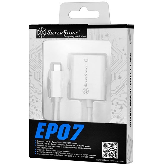 Silverstone EP07W (SST-EP07W) Adapter USB 3.1 Type-C do HDMI Silverstone EP07W (SST-EP07W) Adapter USB 3.1 Type-C do HDMI