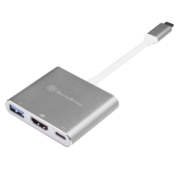 Zdjęcie produktu: Replikator Silverstone EP08C (SST-EP08C) stacja USB 3.1 Type-C do USB Type-A 3.0, USB Typ-C PD, DMI (DP Alt Mode), 100mm, szary