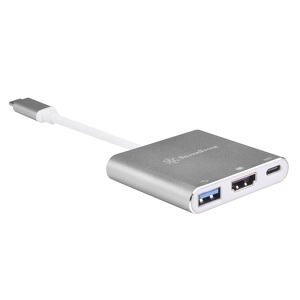 Miniatura produktu: Replikator Silverstone EP08C (SST-EP08C) stacja USB 3.1 Type-C do USB Type-A 3.0, USB Typ-C PD, DMI (DP Alt Mode), 100mm, szary