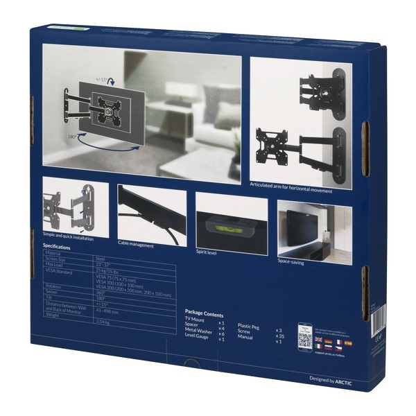 Zdjęcie produktu: Arctic TV Flex S, uchwyt ścienny do telewizorów od 22" do 37"