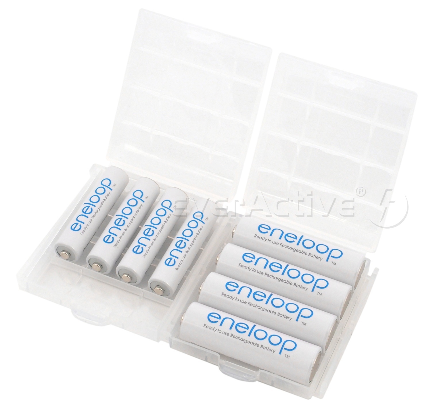 Uniwersalny pojemnik na akumulatorki R6/AA R03/AAA biały