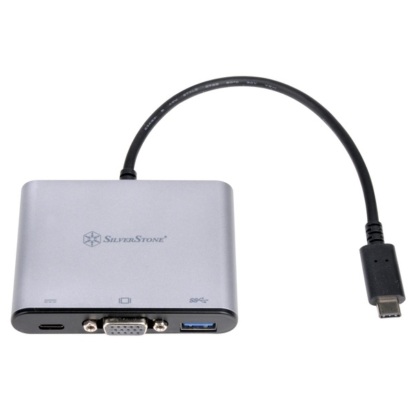 Zdjęcie produktu: Silverstone EP06C (SST-EP06C) Adapter USB 3.1 Type-C do USB Type-A , Type-C x 1 (port ładowania) oraz złącze VGA
