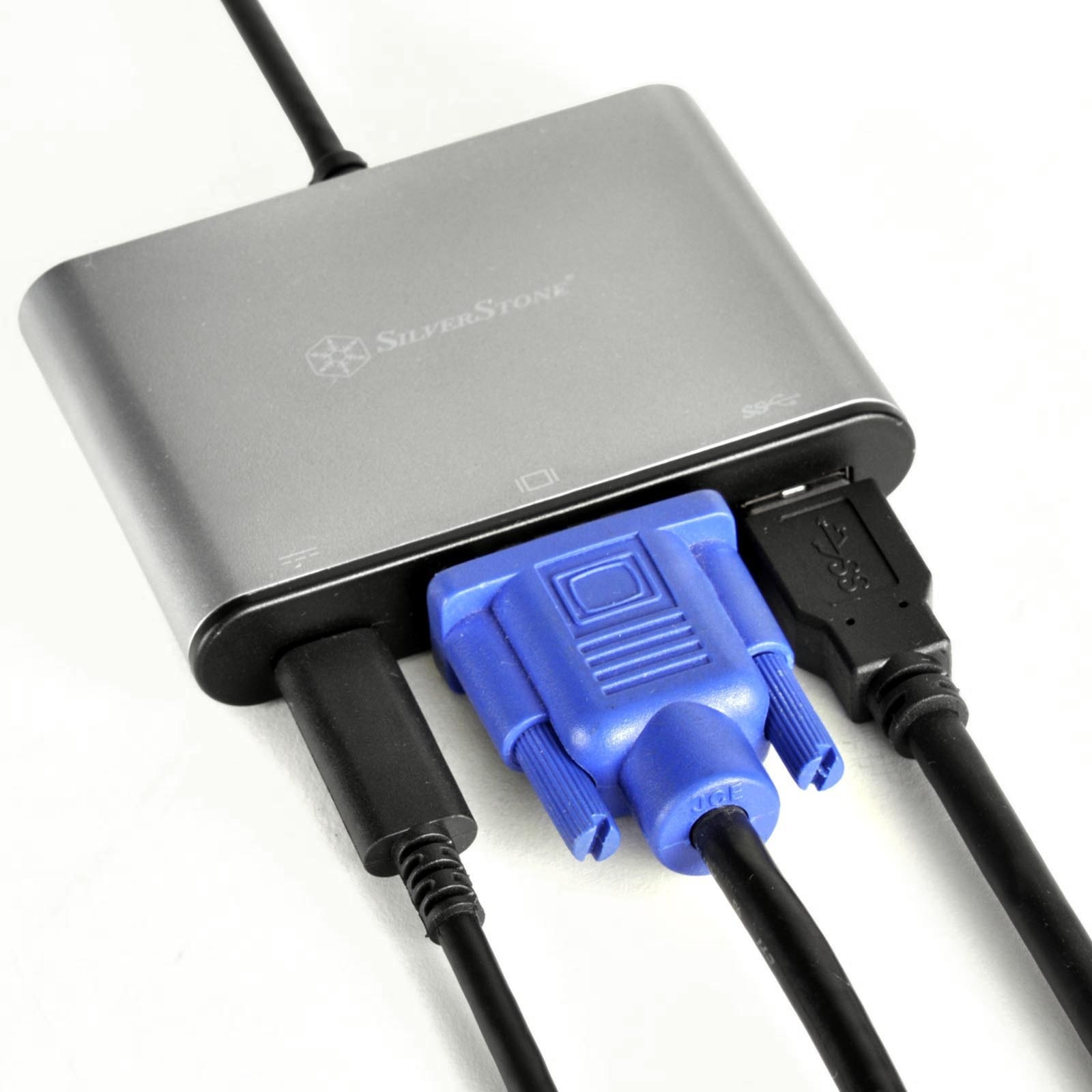 Silverstone EP06C (SST-EP06C) Adapter USB 3.1 Type-C do USB Type-A , Type-C x 1 (port ładowania) oraz złącze VGA