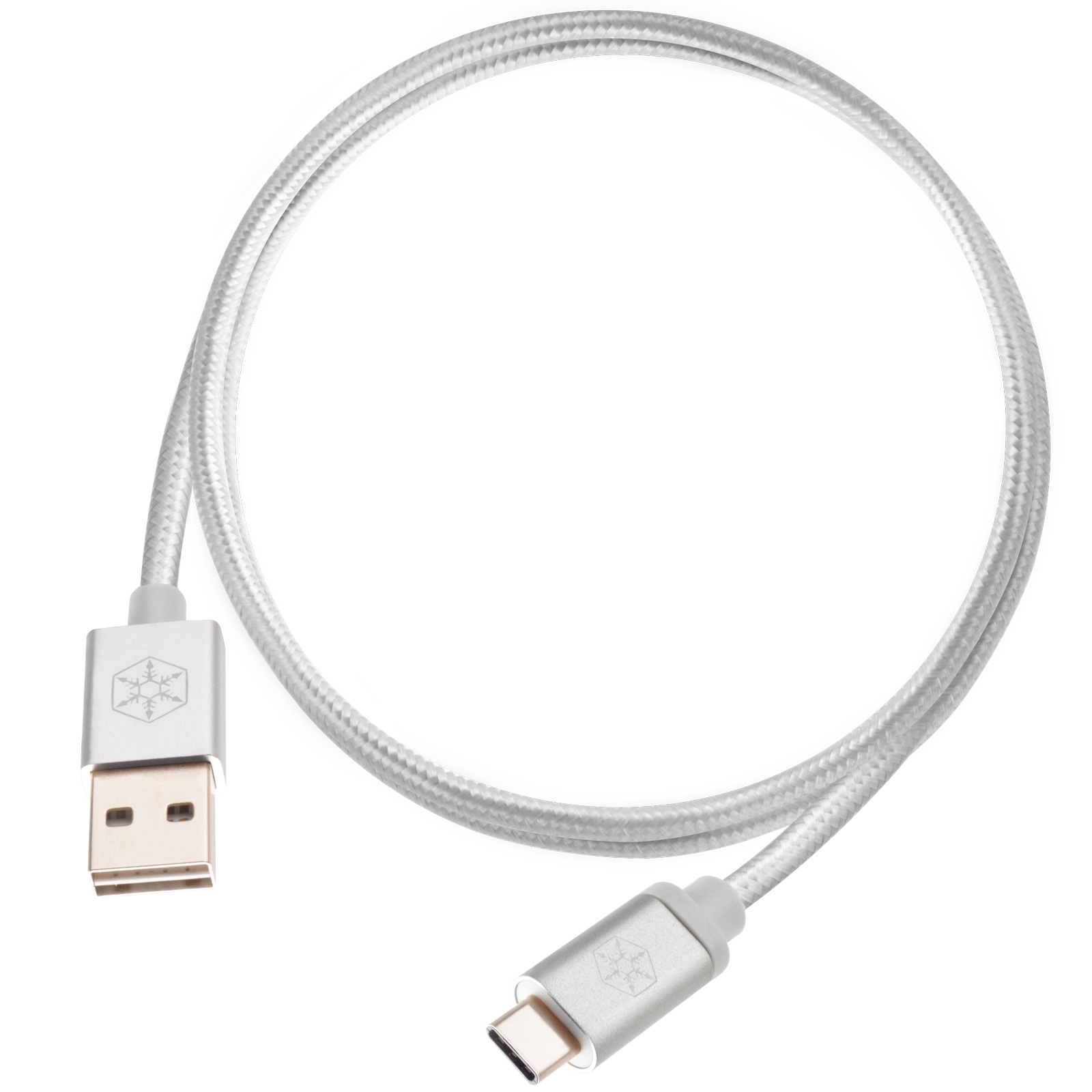 Silverstone CPU04S-1000 (SST-CPU04S-1000) obustronny kabel USB Type-A do USB Type-C, 1.0m, pokryty nylonem, aluminiowa osłona, srebrny Silverstone CPU04S-1000 (SST-CPU04S-1000) obustronny kabel USB Type-A do USB Type-C, 1.0m, pokryty nylonem, aluminiowa osłona, srebrny