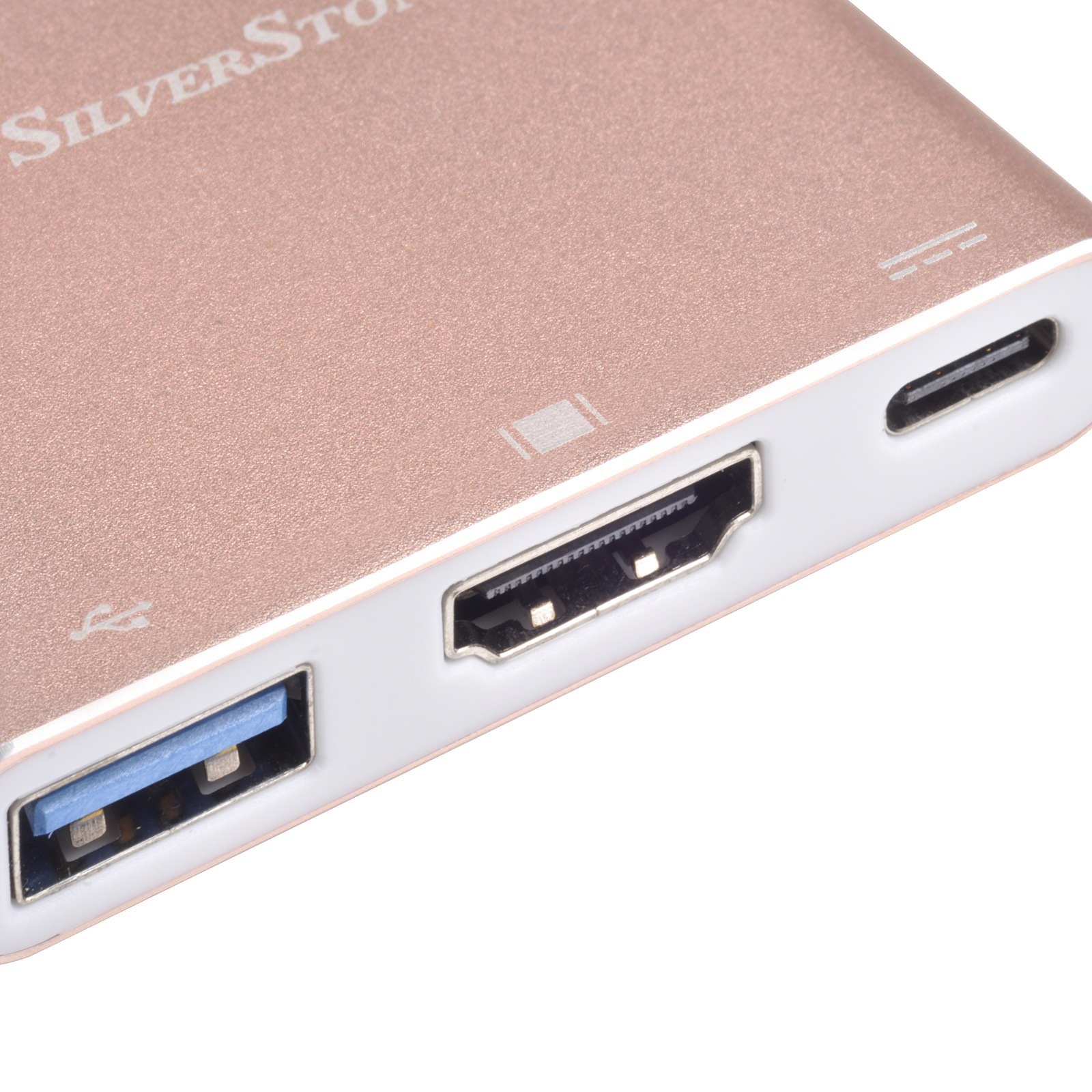 Silverstone EP08P (SST-EP08P) Adapter USB 3.1 Type-C do USB Type-A, USB Type-C PD (data or charging port), oraz 4K HDMI (DP Alt Mode), 100mm, różowy Silverstone EP08P (SST-EP08P) Adapter USB 3.1 Type-C do USB Type-A, USB Type-C PD (data or charging port), oraz 4K HDMI (DP Alt Mode), 100mm, różowy