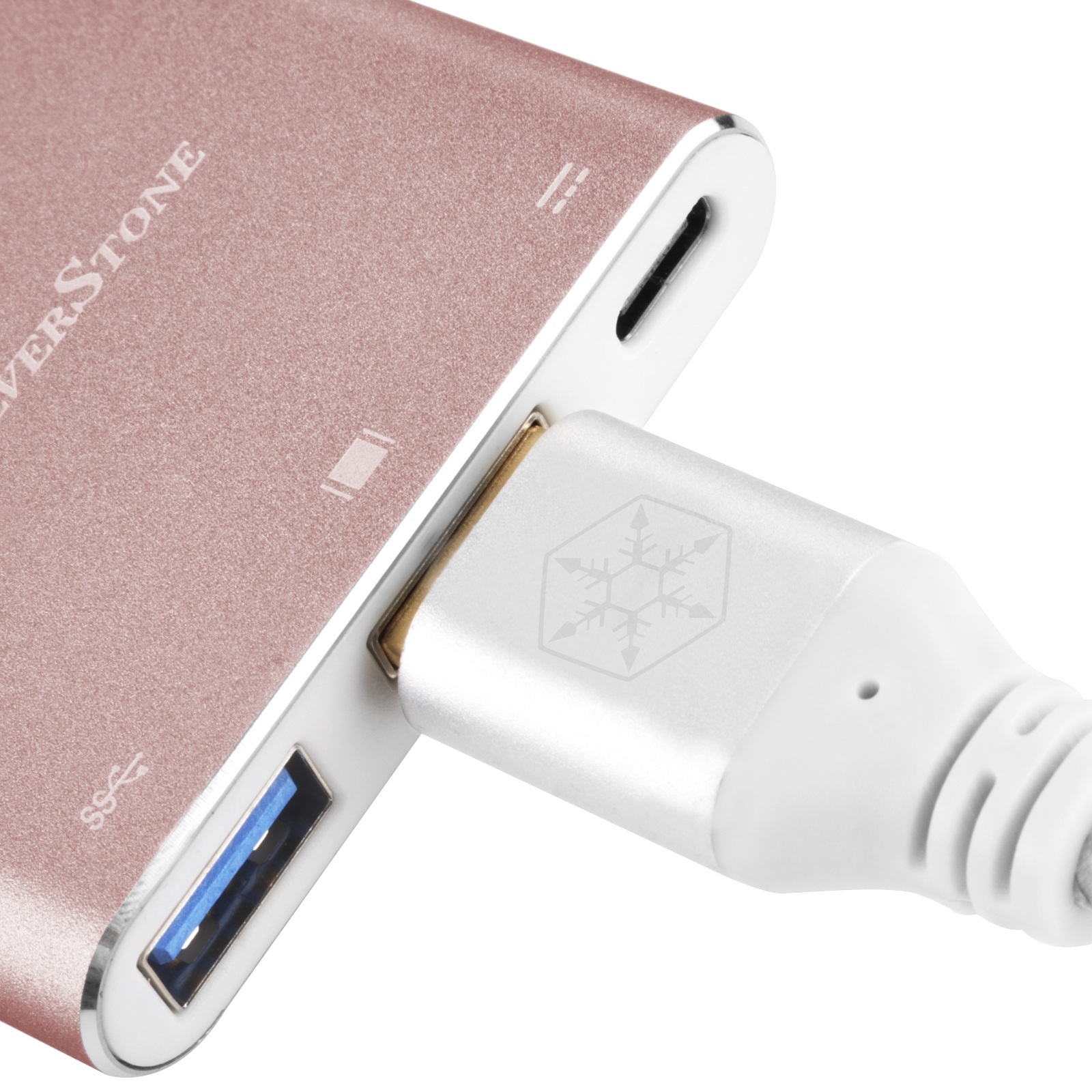 Silverstone EP08P (SST-EP08P) Adapter USB 3.1 Type-C do USB Type-A, USB Type-C PD (data or charging port), oraz 4K HDMI (DP Alt Mode), 100mm, różowy Silverstone EP08P (SST-EP08P) Adapter USB 3.1 Type-C do USB Type-A, USB Type-C PD (data or charging port), oraz 4K HDMI (DP Alt Mode), 100mm, różowy