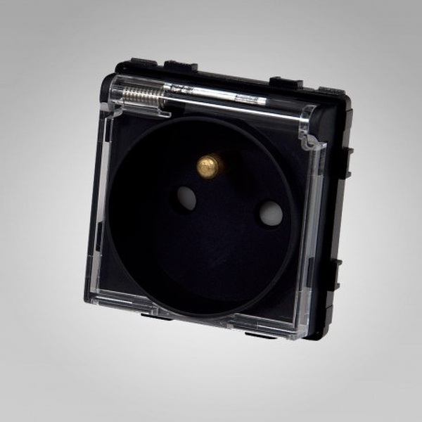 Zdjęcie produktu: Touchme TM6252B Gniazdko z bolcem z klapką, modułowe czarne