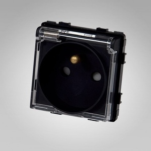 Miniatura produktu: Touchme TM6252B Gniazdko z bolcem z klapką, modułowe czarne