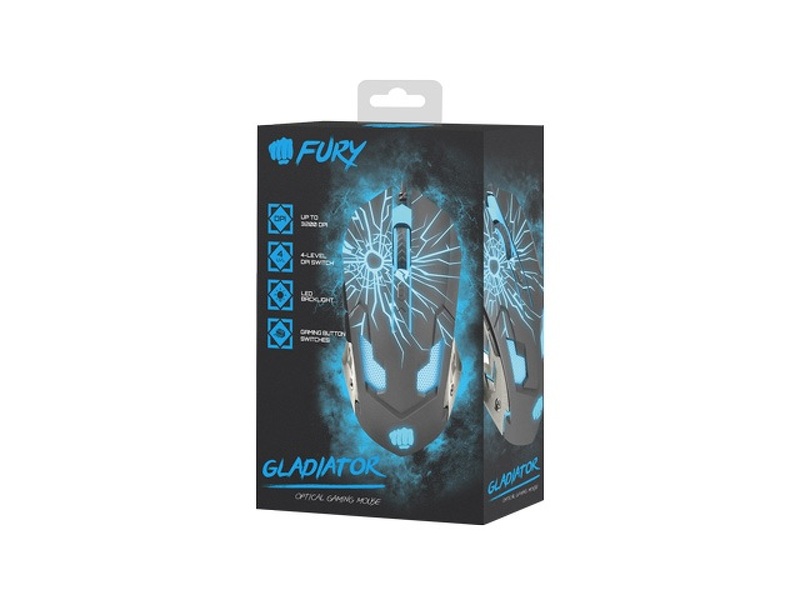 Zdjęcie produktu: Mysz Fury Gladiator, gamingowa podświetlana optyczna (NFU-0870)