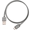 Silverstone CPU04C-1000 (SST-CPU04C-1000) obustronny kabel USB Type-A do USB Type-C, 1.0m, pokryty nylonem, aluminiowa osłona, szary