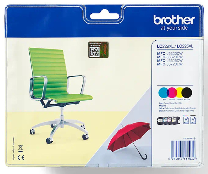 Zdjęcie produktu: BROTHER Tusz LC229XLVALBP=LC-229XLVALBP, Zestaw CMYBk, LC229XLBK+LC225XLC+LC225XLM+LC225XLY Zdjęcie produktu: BROTHER Tusz LC229XLVALBP=LC-229XLVALBP, Zestaw CMYBk, LC229XLBK+LC225XLC+LC225XLM+LC225XLY