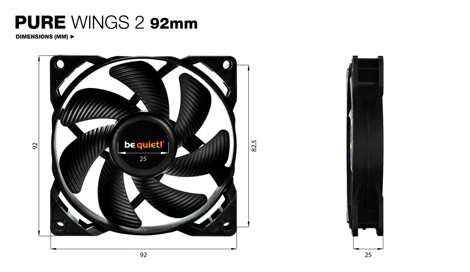 Be Quiet Pure Wings 2 92mm Wymiary