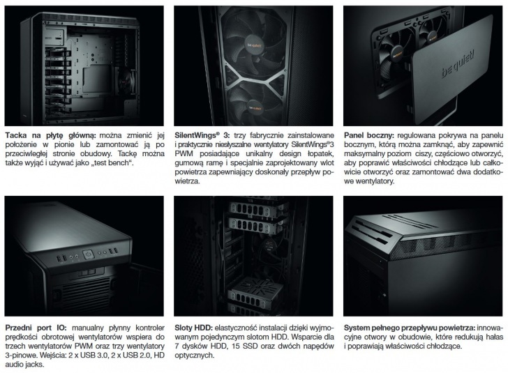 Be Quiet Dark Base Cechy