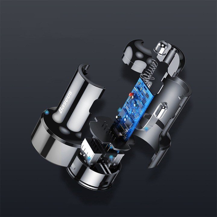 Baseus Magic Bs C20a Ccmlc20a 03 45w Szybka Ladowarka Samochodowa Z Dwoma Gniazdami Usb Quick Charge 3 0
