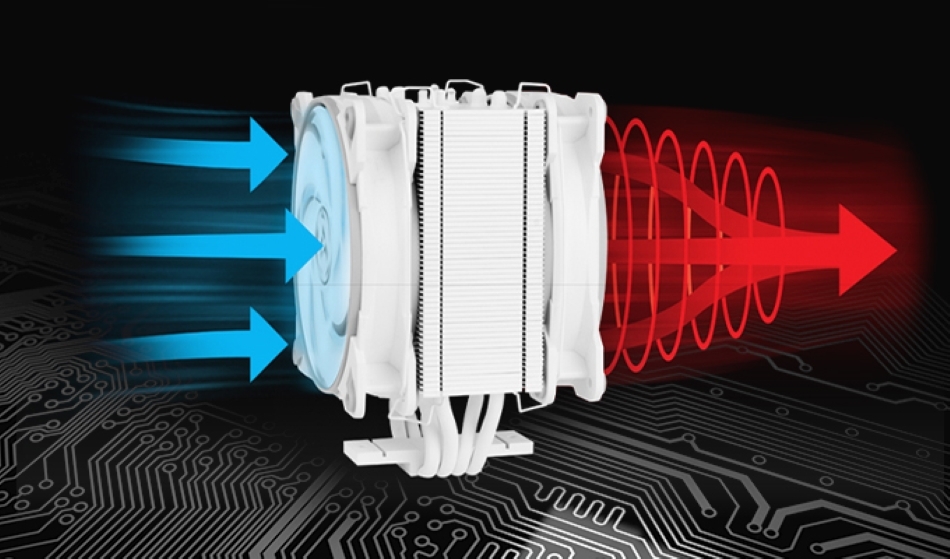 Arctic Freezer 34 Esports Duo Bialo Szary Przeplyw Powietrza