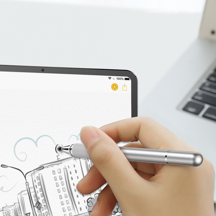 Pol Pl Baseus Golden Cudgel Dwustronny Pojemnosciowy Rysik Disc Stylus Zelopis Dlugopis Czarny Acpcl 01 46848 8