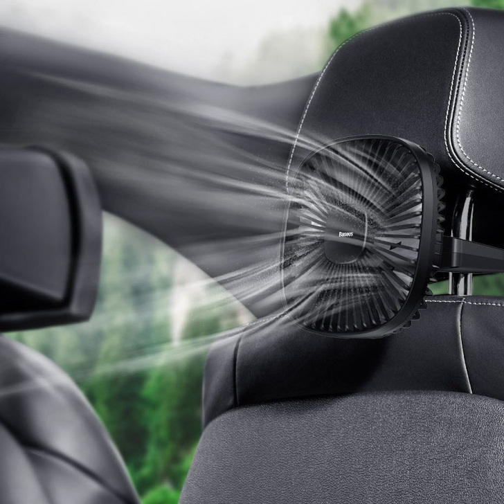 Pol Pl Baseus Samochodowy Bezprzewodowy Wiatrak Wentylator Z Uchwytem Na Zaglowek Czarny Cxzr 01 61190
