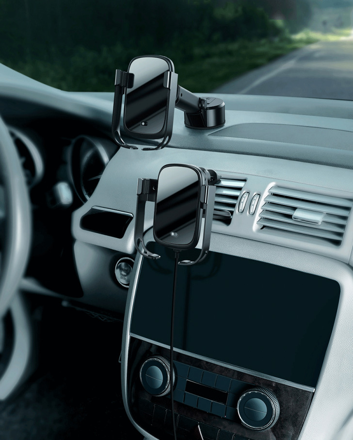 Pol Pl Baseus 5w1 Elektrycznie Zamykany Uchwyt Samochodowy Bezprzewodowa Ladowarka Qi 10 W Ladowarka Samochodowa 2 Mocowania Kabel Micro Usb Czarny Wxhw01 B01 62835