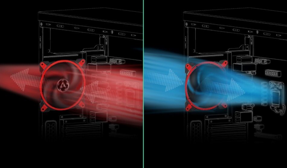 Arctic Bionix P120 Pwm Pst Czerwono Czarny Wentylacja