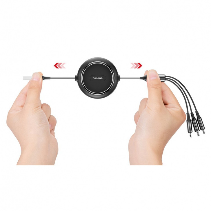 Pol Pl Baseus Golden Loop Rozwijany Kabel 3w1 Usb Micro Usb Lightning Usb C 3 5a 35cm 120cm Czarny Camlt Jh01 51913