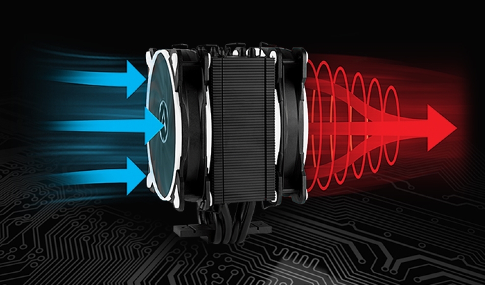 Arctic Freezer 34 Esports Duo Czarno Bialy Przeplyw Powietrza