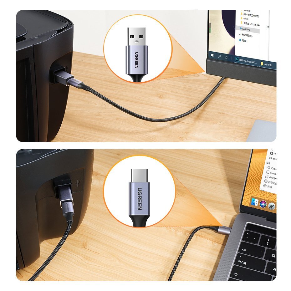 Pol Pl Ugreen Adapter Przejsciowka Usb Typ C Usb Typ B Szary Us382 68860 6