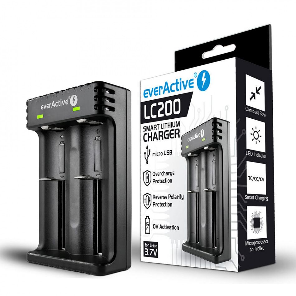 Ladowarka Do Akumulatorkow Cylindrycznych Li Ion Everactive Lc 200 8