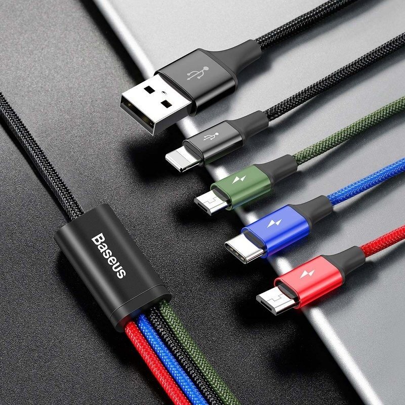 Pol Pl Kabel Usb Baseus Fast 4w1 Usb C Lightning 2x Micro 3 5a 1 2m Czarny 15964 3