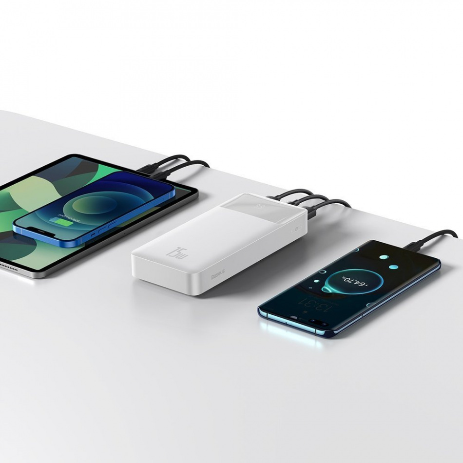 Pol Pl Baseus Bipow Power Bank 20000mah 2x Usb Usb Typ C Micro Usb 15w Bialy Ppdml J02 76523 9