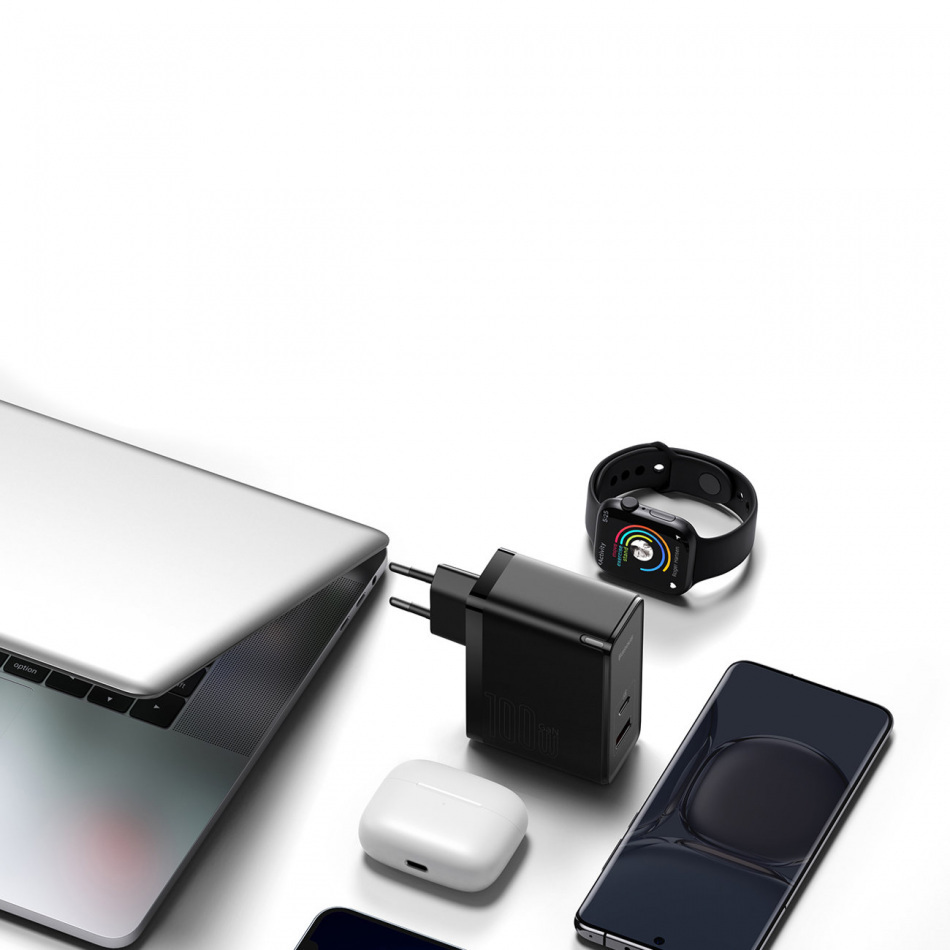 Pol Pl Baseus Gan5 Pro Szybka Uniwersalna Ladowarka Sieciowa Gan Usb Typ C Usb 100w Pd3 0 Qc4 0 Afc Bialy Ccgp090202 106344