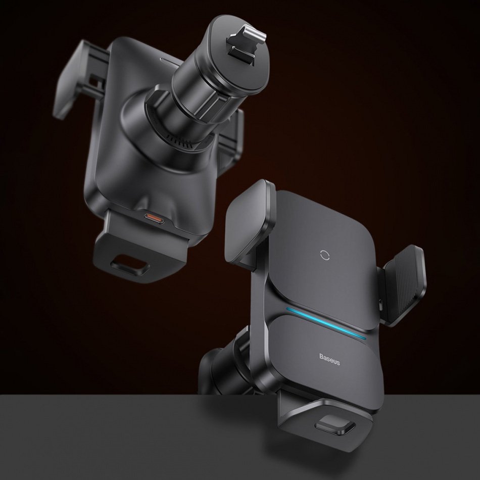 Pol Pl Baseus Wisdom Ladowarka Indukcyjna Uchwyt Samochodowy Do Telefonu Na Kratke Czarny Cgzx000001 90966