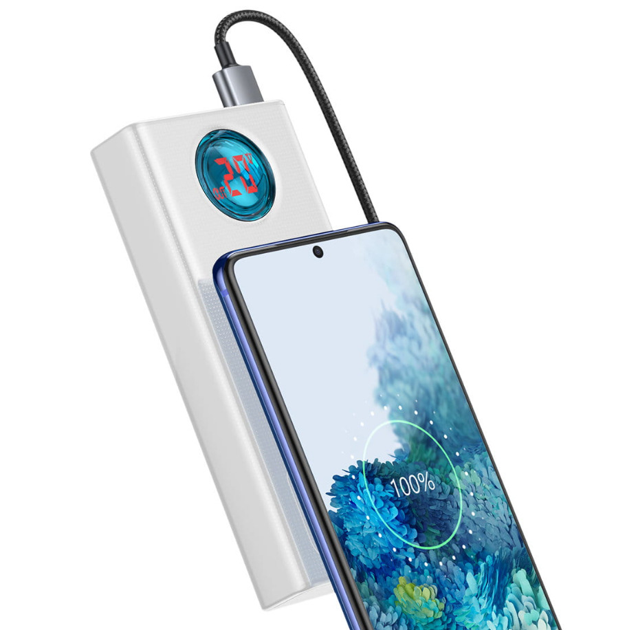 Baseus Amblight Overseas Edition 30000mah Bialy