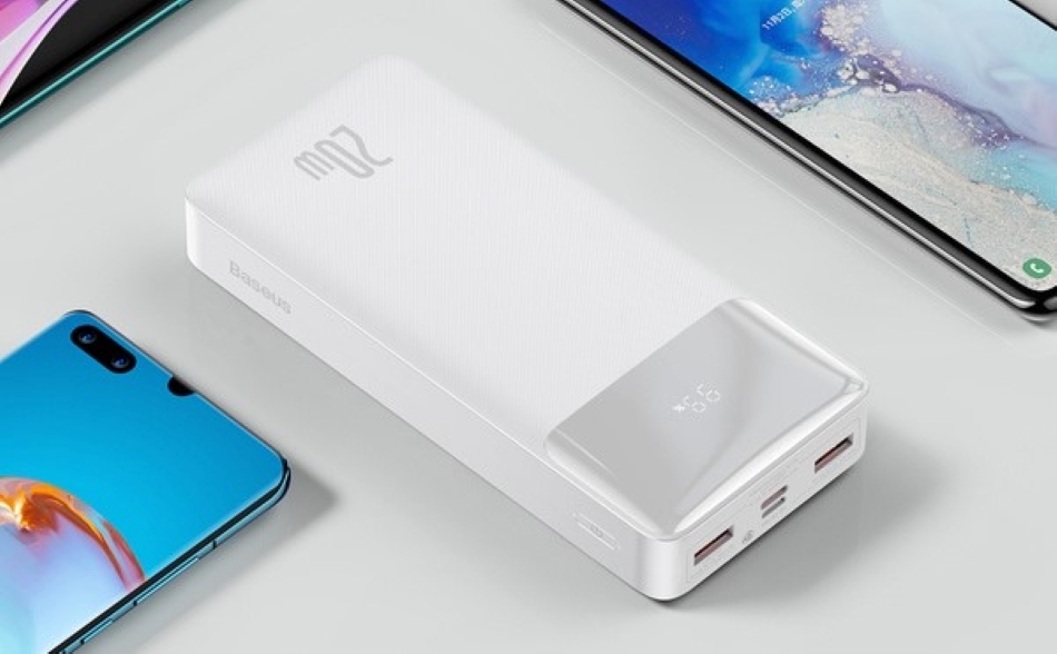 Baseus Bipow 20000mah Bialy