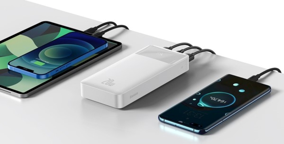 Baseus Bipow 20000mah Bialy