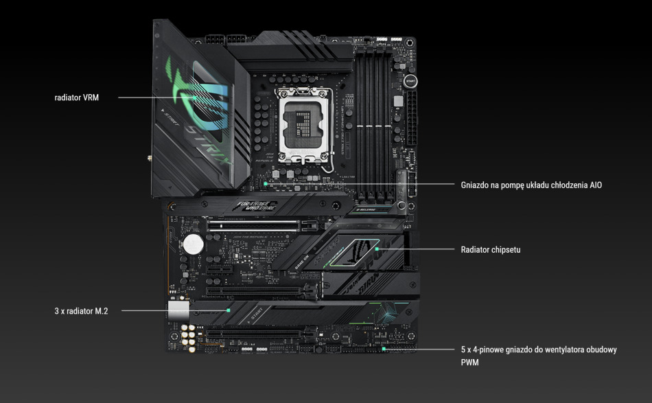 Asus Rog Strix Z790 F Gaming Wifi Ddr5 Lga1700 Chlodzenie