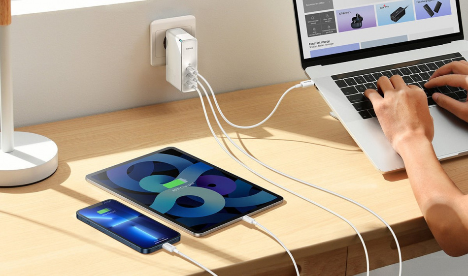 Baseus Gan5 Pro 2xusb C Usb 140w Eu White