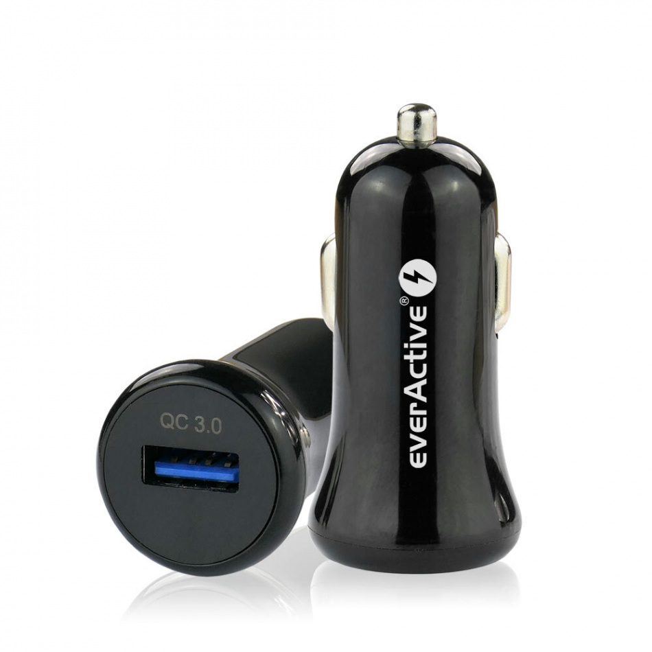 Ladowarka Samochodowa Everactive Cc 10 Z Gniazdem Usb Quick Charge 3 0 18w 3