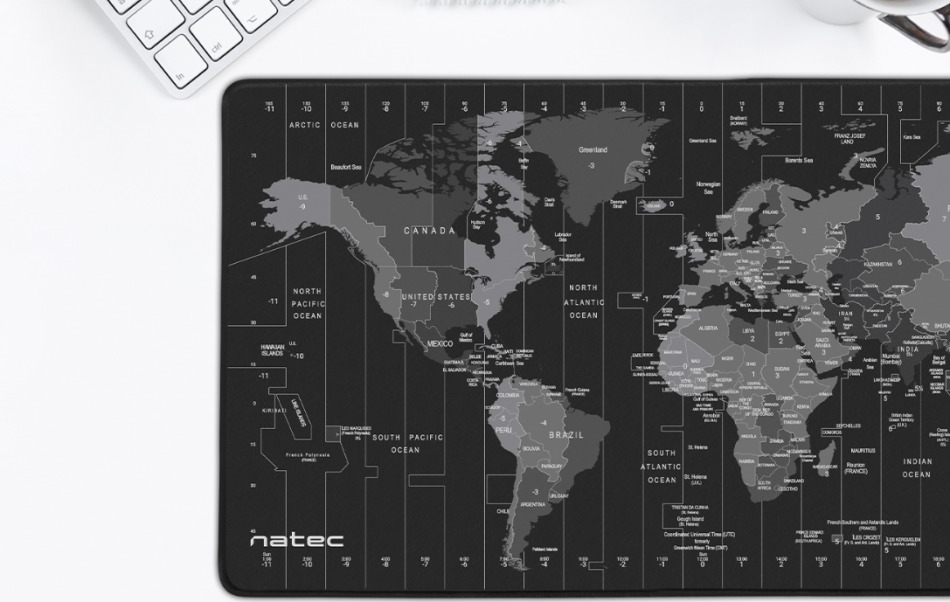 Natec Time Zone Map Maxi