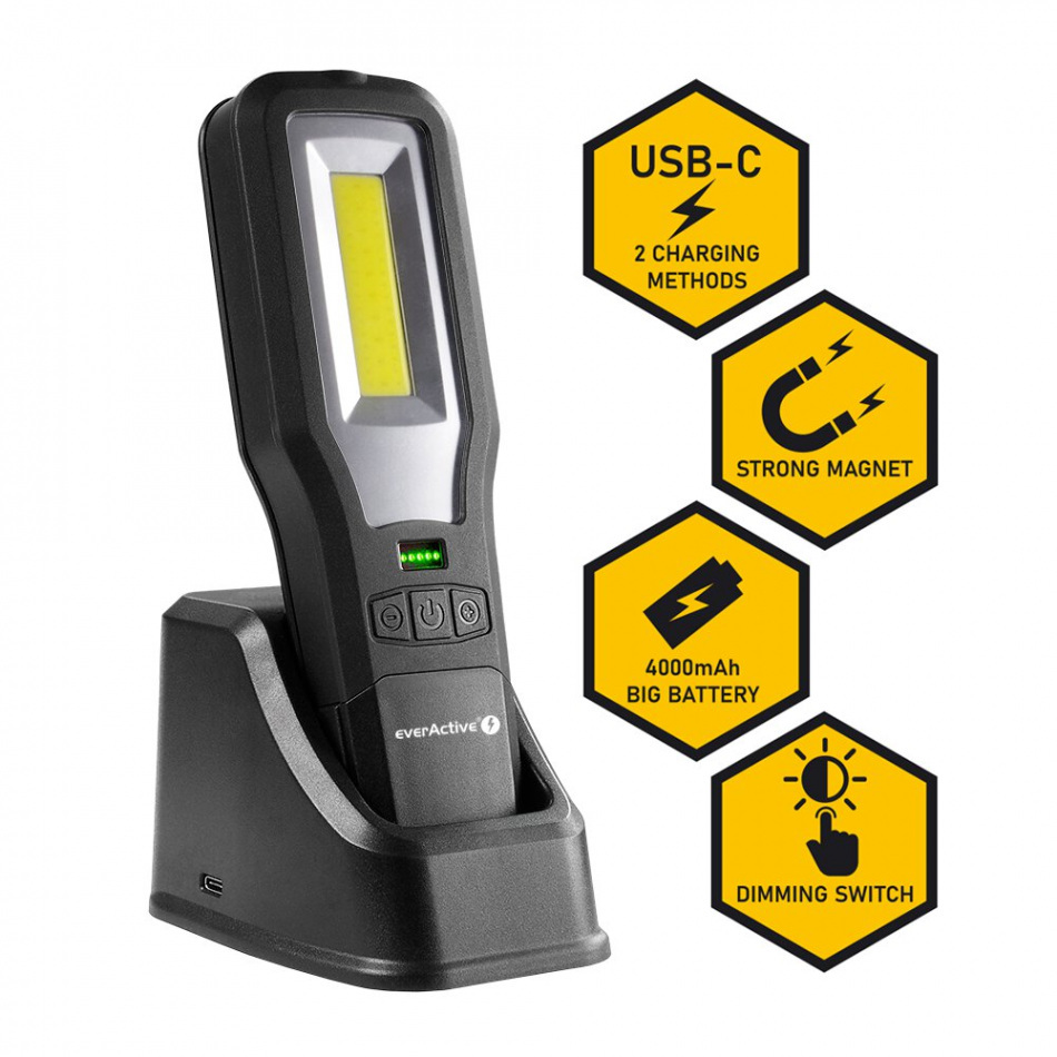 Ladowalna Latarka Warsztatowa Led Everactive Wl 600r