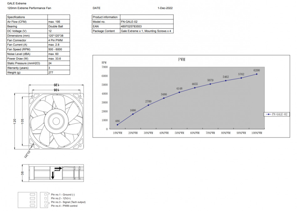 Gelid 120mm Gale Extreme Spec