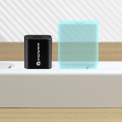 Ladowarka Sieciowa Everactive Gan Sc 390qb Z Gniazdem Usb Qc3 0 Oraz Usb C Pd Pps 30w 3