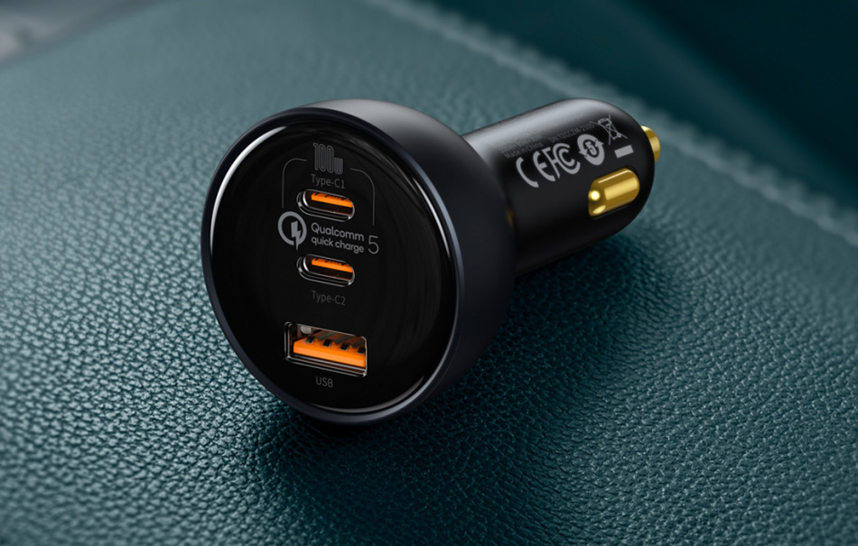Pol Pl Ladowarka Samochodowa Baseus Qualcomm Usb 2x Usb C 160w Szara 24431 2 1