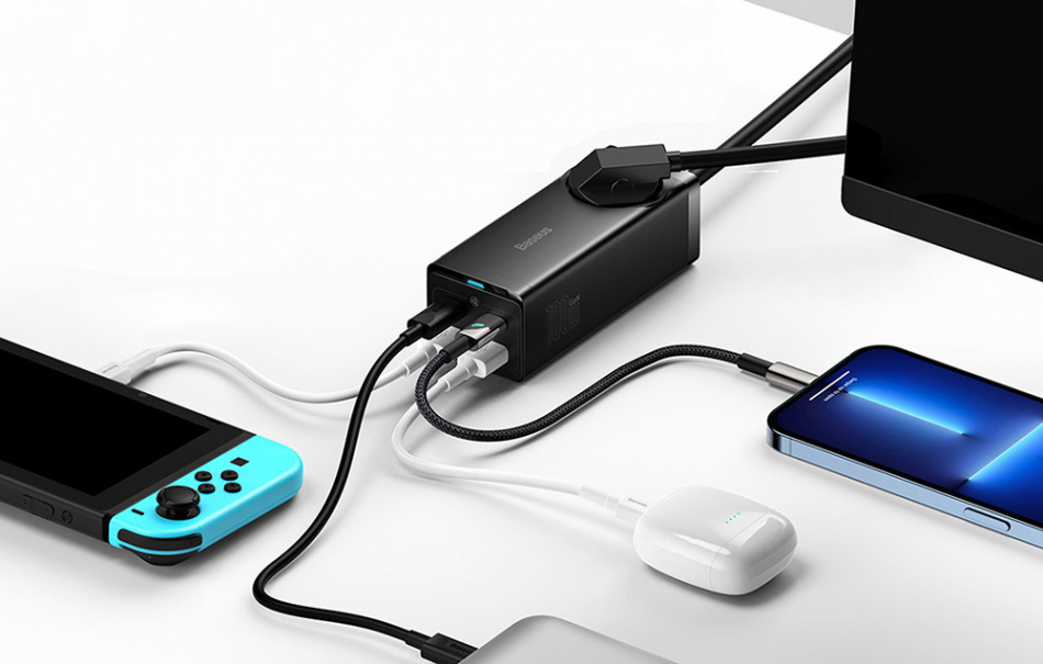 Pol Pl Ladowarka Sieciowa Listwa Zasilajaca Baseus Gan3 Pro 2x Usb 2xusb C Ac 100w Czarna 26913 1 3