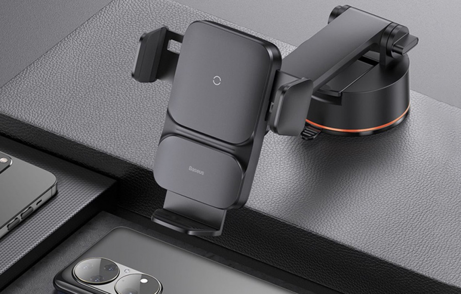 Pol Pl Automatyczny Uchwyt Samochodowy Baseus Wisdom Na Kokpit Z Ladowarka Indukcyjna Qi Czarny 24343 9 1