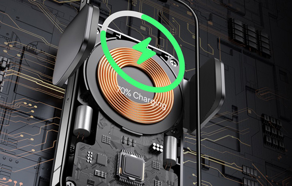 Pol Pl Automatyczny Uchwyt Samochodowy Baseus Wisdom Na Kokpit Z Ladowarka Indukcyjna Qi Czarny 24343 9 2