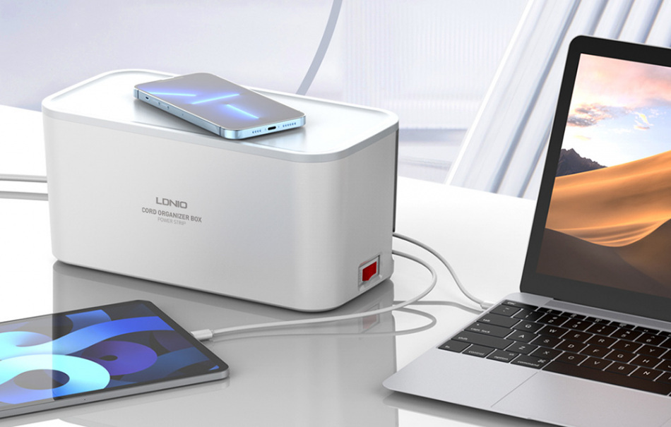 Pol Pl Listwa Zasilajaca Z Organizerem 5x Ac 3x Usb Ldnio Sn5309w 1