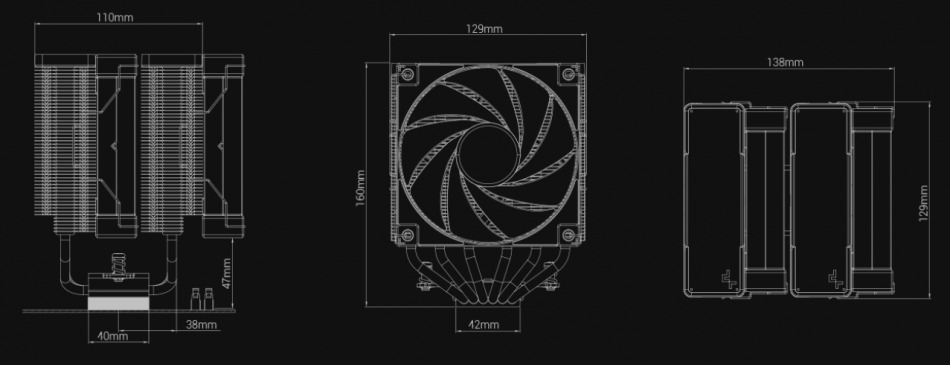 Deepcool Ak620 Zero Dark Wymiary
